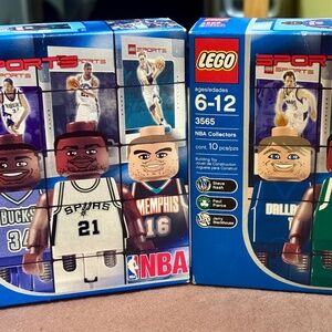 RARE: Set of TWO LEGO "NBA Collectors #1 & #6" BOTH UNOPENED From 2003